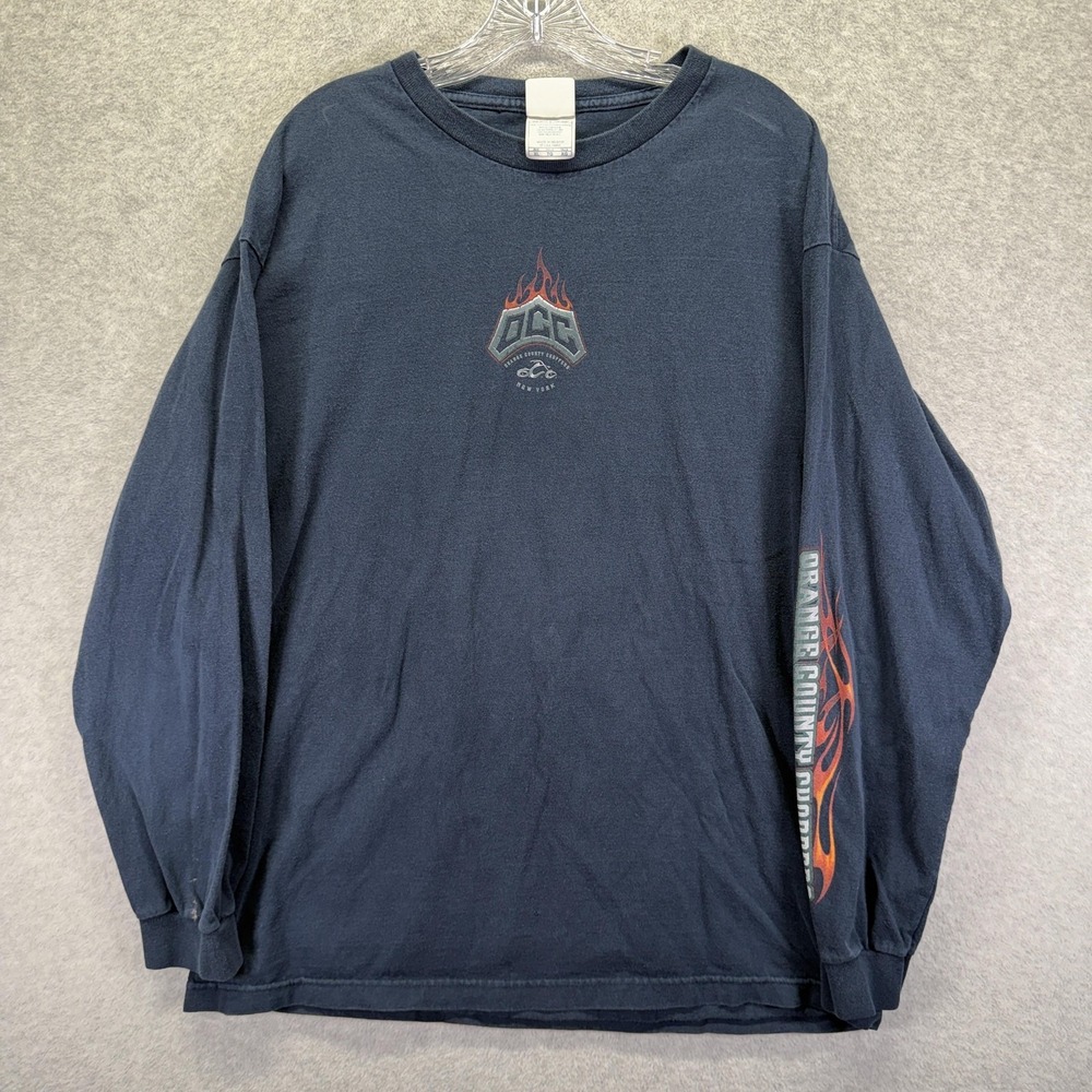 Orange County Choppers Shirt Mens XL Blue Long Sleeve Motorcycle Tee 2004